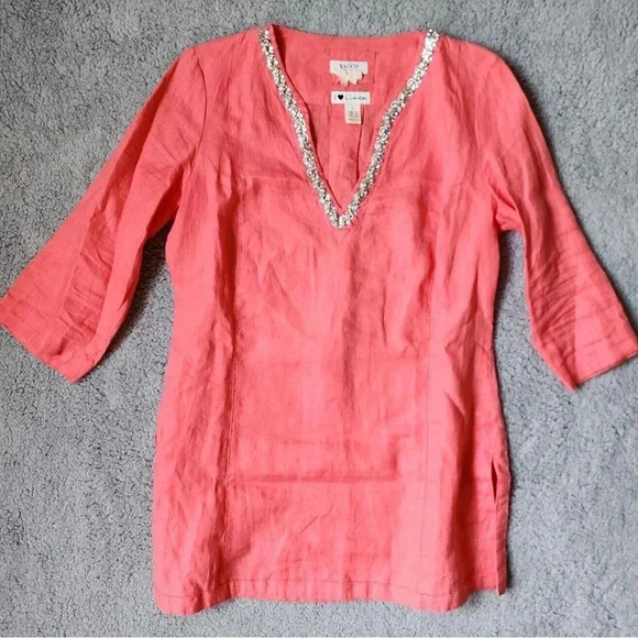MALVIN linen tunic pink - Picture 1 of 6